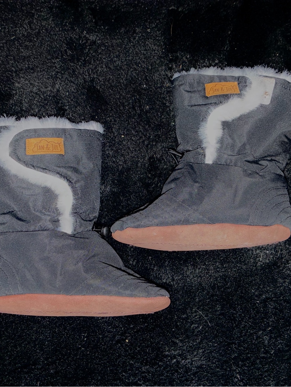 Kids Gray Faux-Fur Winter Boots by Jan & Jul 18-24 Month - Soft